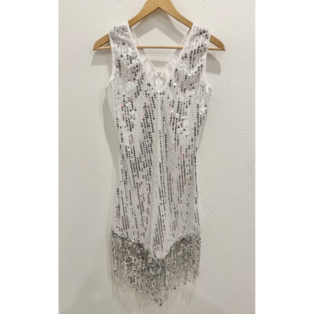 Leg Avenue Gatsby Girl Silver Roaring 20s Flapper Woman's Costume Halloween XL - Picture 5 of 6
